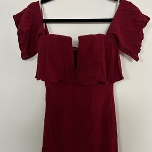 Burgundy mini dress